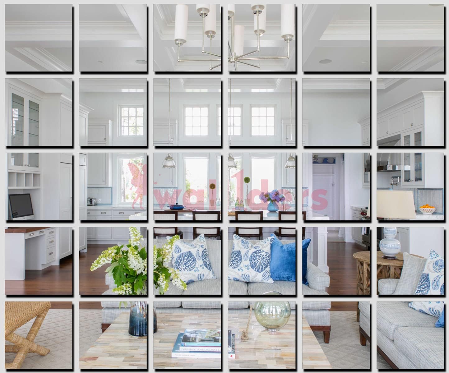 Wall1ders 30 Big Square 4 inch Silver, Acrylic Mirror Self-Adhesive Stickers for Wall, Acrylic Stickers, Wall Mirror Stickers, Wall Stickers for Bedroom, Hall, Home Offices
