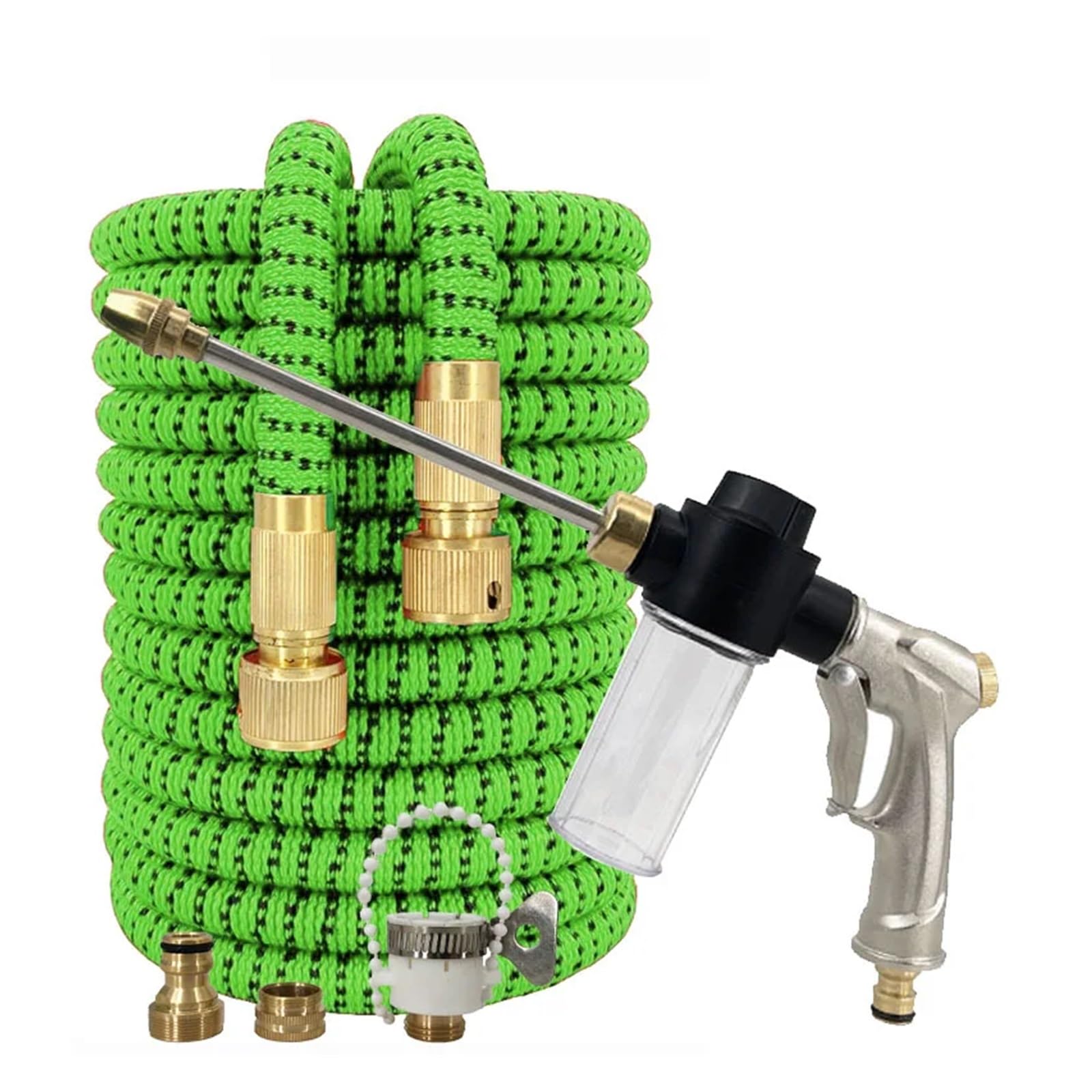 ROBAUN Garden Hose Expandable Hose Pipe High-Pressure Car Wash Hose Adjustable Spray Flexible Home Garden Watering Hose Cleaning Expandable Water Pipe(Kit-14,1/2''_150FT-45M)