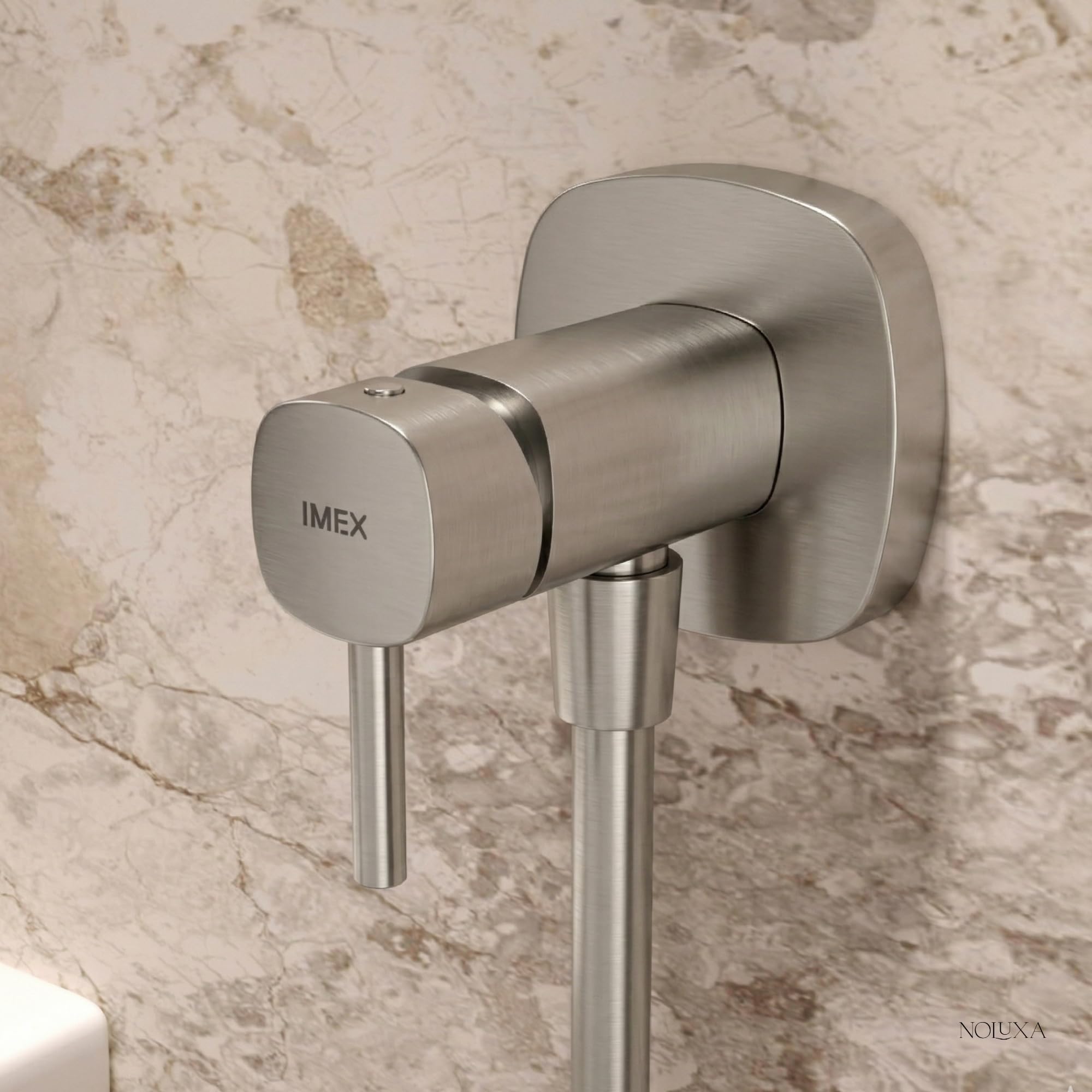 IMEX Bidet prysznic z zimną i gorącą wodą, szczotkowany nikiel, bateria do zabudowy bidet, do toalety, higieniczna jednouchwytowa głowica prysznicowa do toalety, zamienna bateria bidetowa, seria