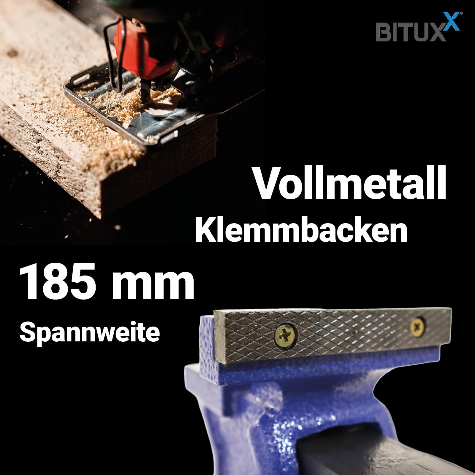 Bituxx Schraubstock Handschraubstock Werkbank Werkstatt 200 mm mit Amboss