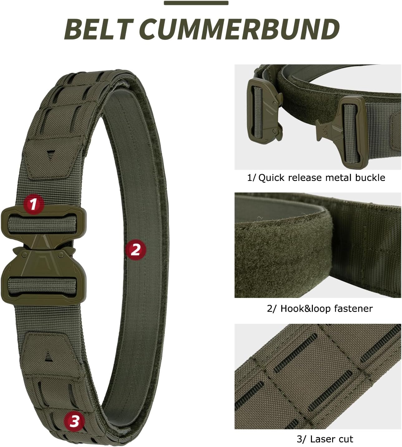 Tactical Battle Men's EDC Duty Belt with Inner & Anti-slip Belt - Image 2