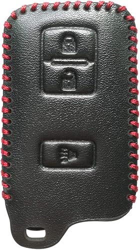Coolbestda Funda de cuero para llavero inteligente con mando a distancia, accesorios de entrada sin llave, guantes para Toyota Tacoma Land Cruise