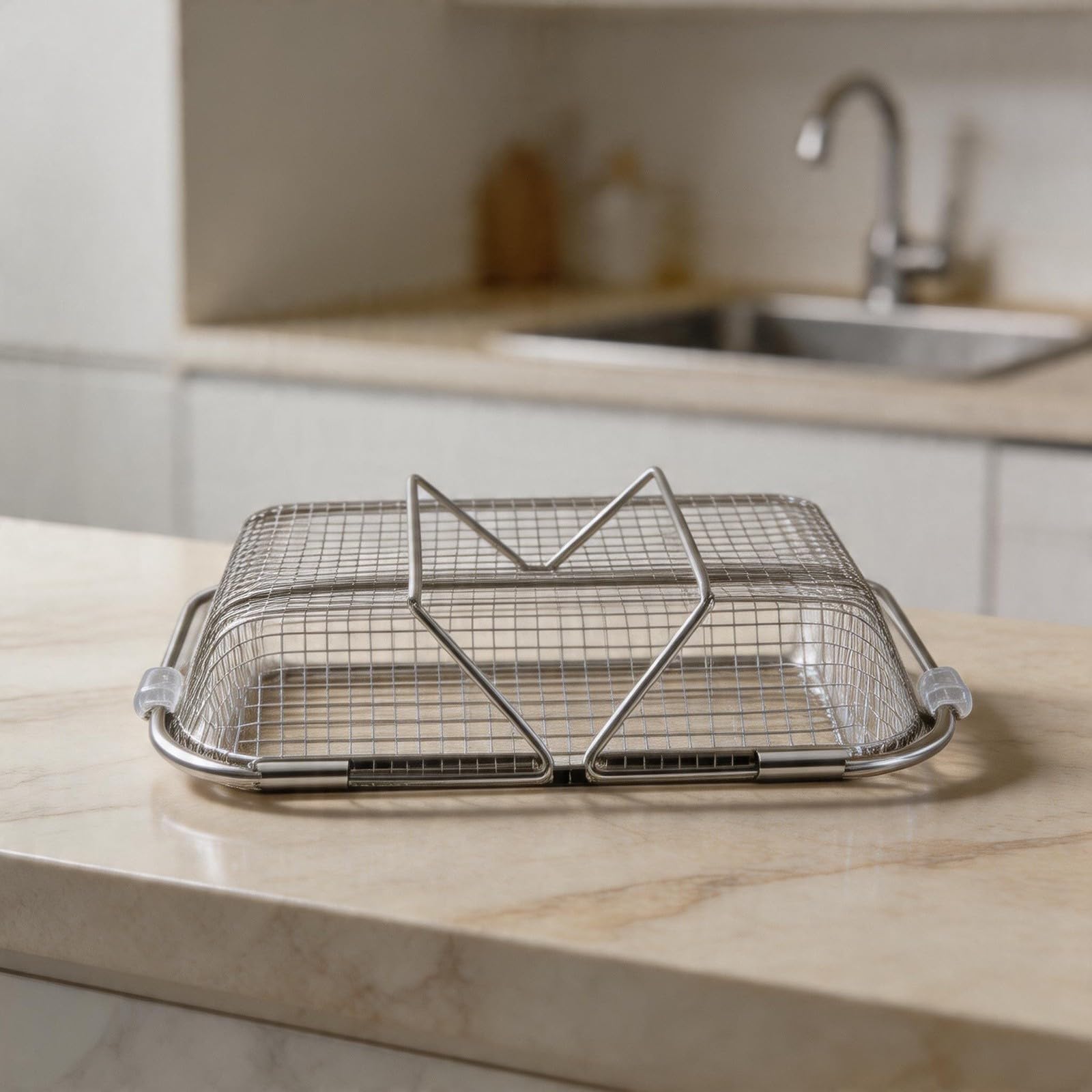 Panier Égouttoir Extensible en Acier Inoxydable pour Évier, Passoire Rétractable pour Fruits et Légumes, Design Anti-dérapant, Cuisine, 32x13x6.5cm(29.5x21cm)