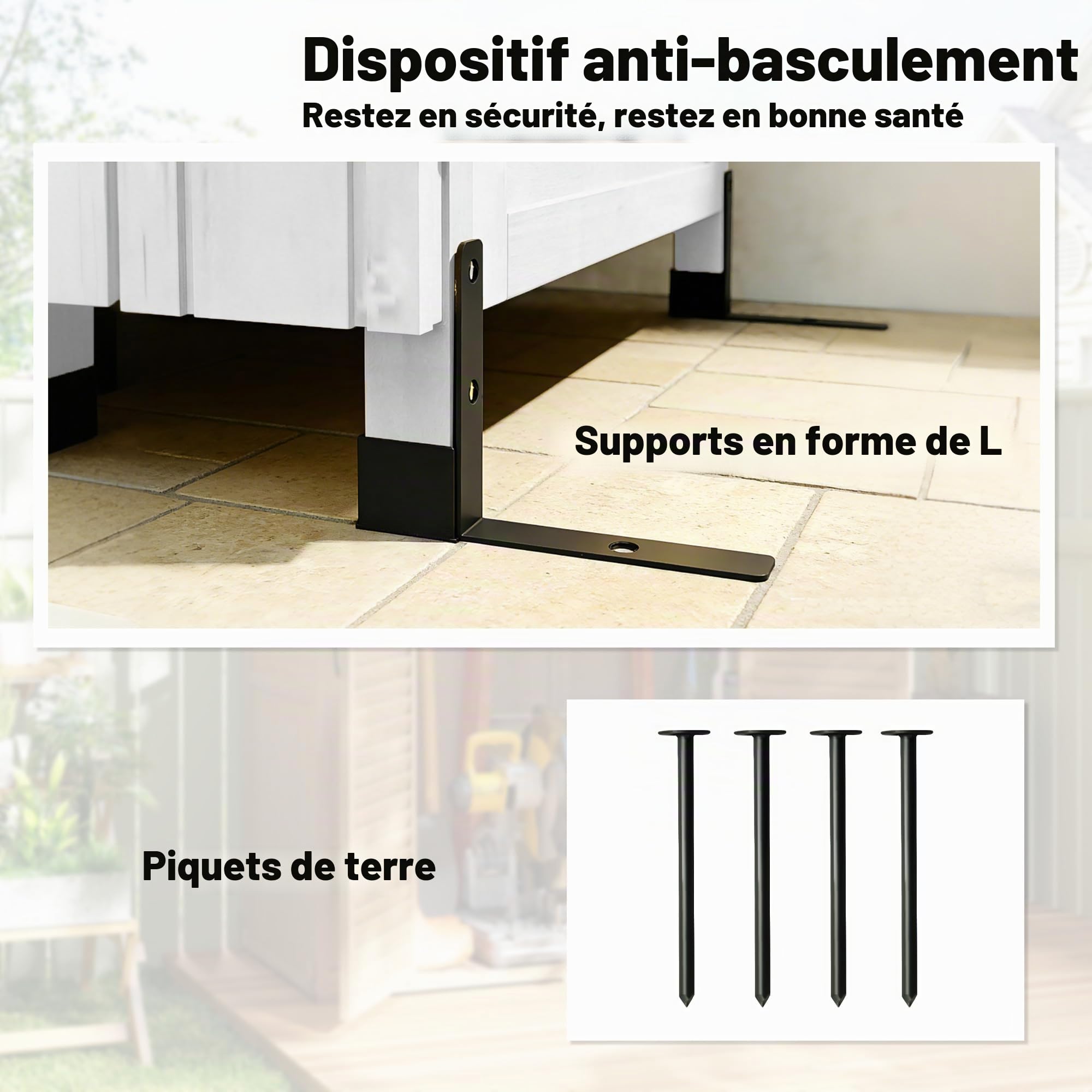 Outsunny Armoire Jardin Bois abri Outils Extra Haut 85x58x213 cm Blanc