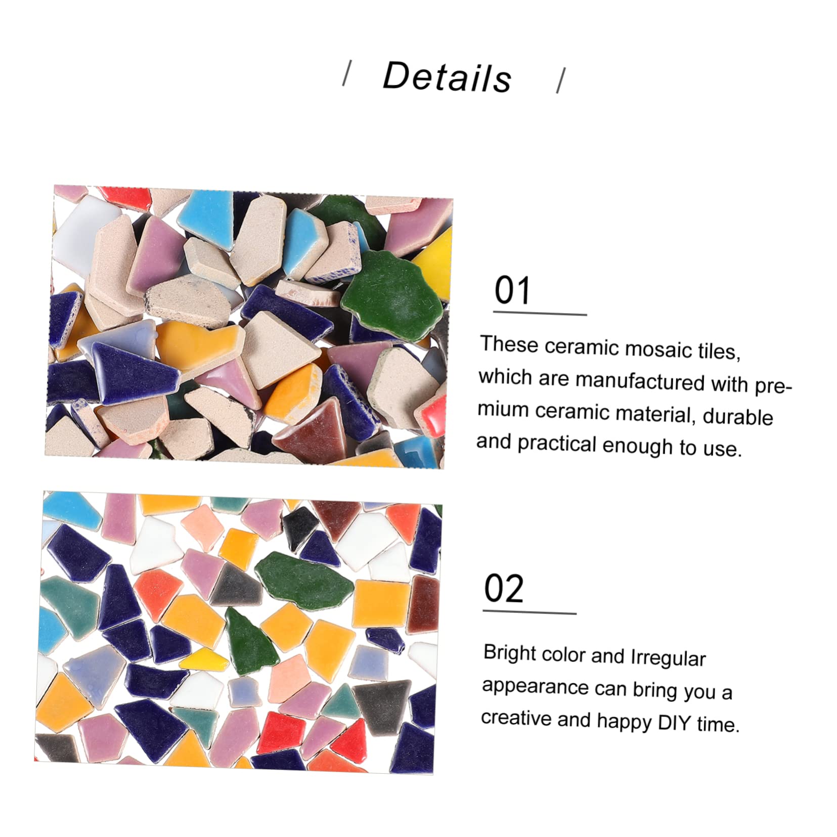 Piezas de Mosaico de Cerámica Irregulares Azulejos Prácticos y Creativos de 200g para Bricolaje Ideales para Jardín y Parque