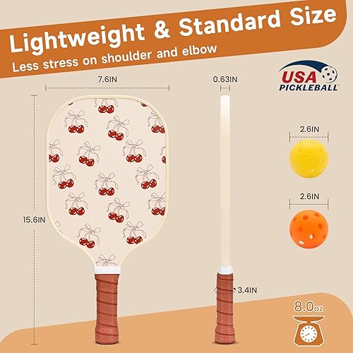 Miniatura 3 de Palas de pickleball aprobadas por USAPA, juego de 2 palas de pickleball de polipropileno, núcleo de panal de abeja, juego de pickleball de fibra de