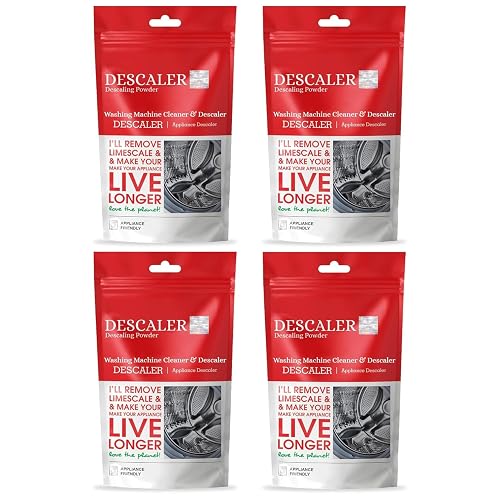 Washing Machine Cleaner Descale Powder Descaling Appliance Quick Drum Descale Deep Cleaning for Semi and Fully Automatic Front and Top Load Tub Clean Pouches 100g (Pack Of 4)
