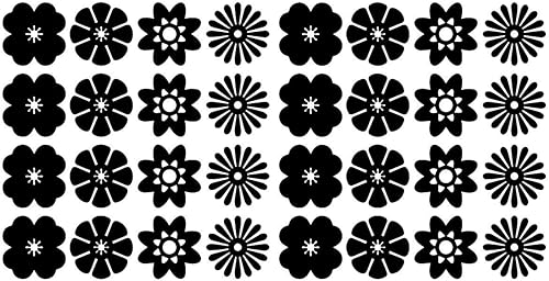 Miniatura 4 de Juego de 32 calcomanías de vinilo para pared, variedad de patrones de flores, 3 x 3 pulgadas cada uno, para dormitorio, sala de estar, oficina,