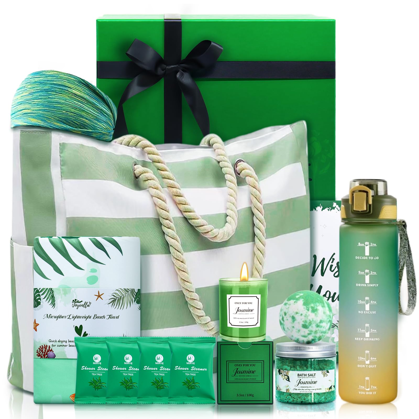 Self Care Gifts for Women - Inspirational Sport Gifts Set for Women with Large Canvas Bag, Water Bottle & Relaxation Spa Gift Baskets, Christmas