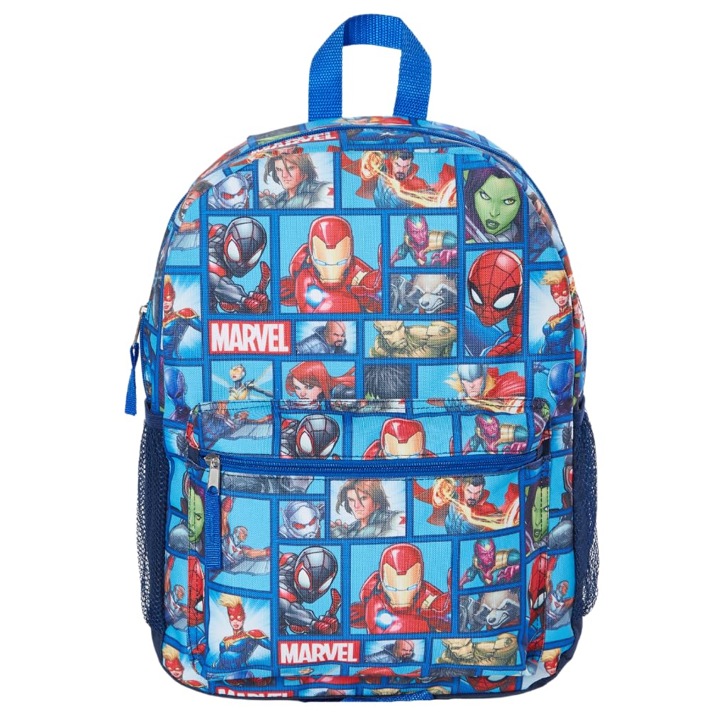 Fast ForwardMarvel Comics Avengers Iron Man, Thor, Captain Marvel, Spiderman Backpack for Kids, 16 inch