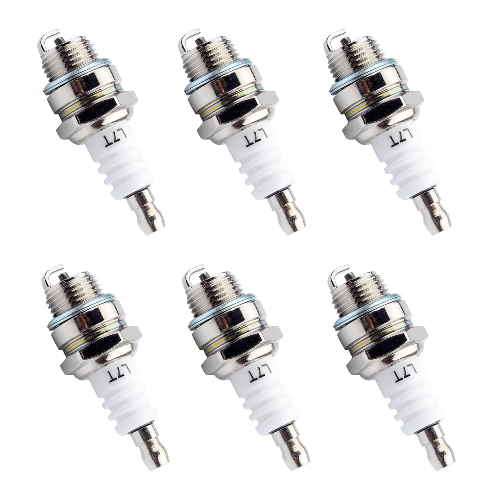 HAPPOW 6Pcs Spark Plugs, L7T Ignition Plug for BM6A,for BPMR7A, for RCJ6Y, for RCJ7Y Lawn Mower Spark Plugs for 43-49CC Mini Gas Chainsaw and Garden Equipment