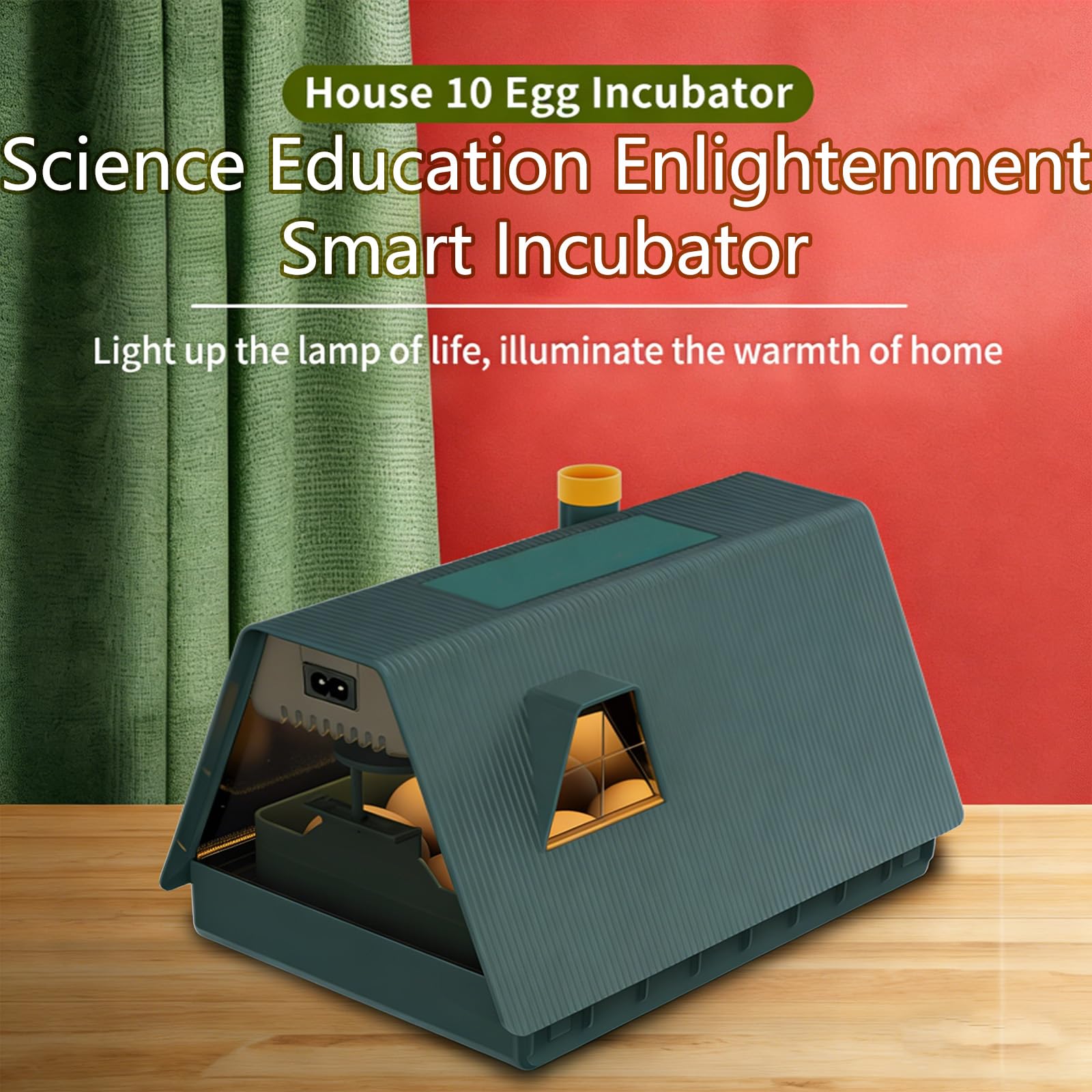 Incubadora De Huevos - Capacità Di 10 Uova Con Girauova Automatico, Controllo Dell'umidità E Candela, A Forma Di Casa Con Finestra Con Vista A 360° Per Pollo, Anatra, Quaglia