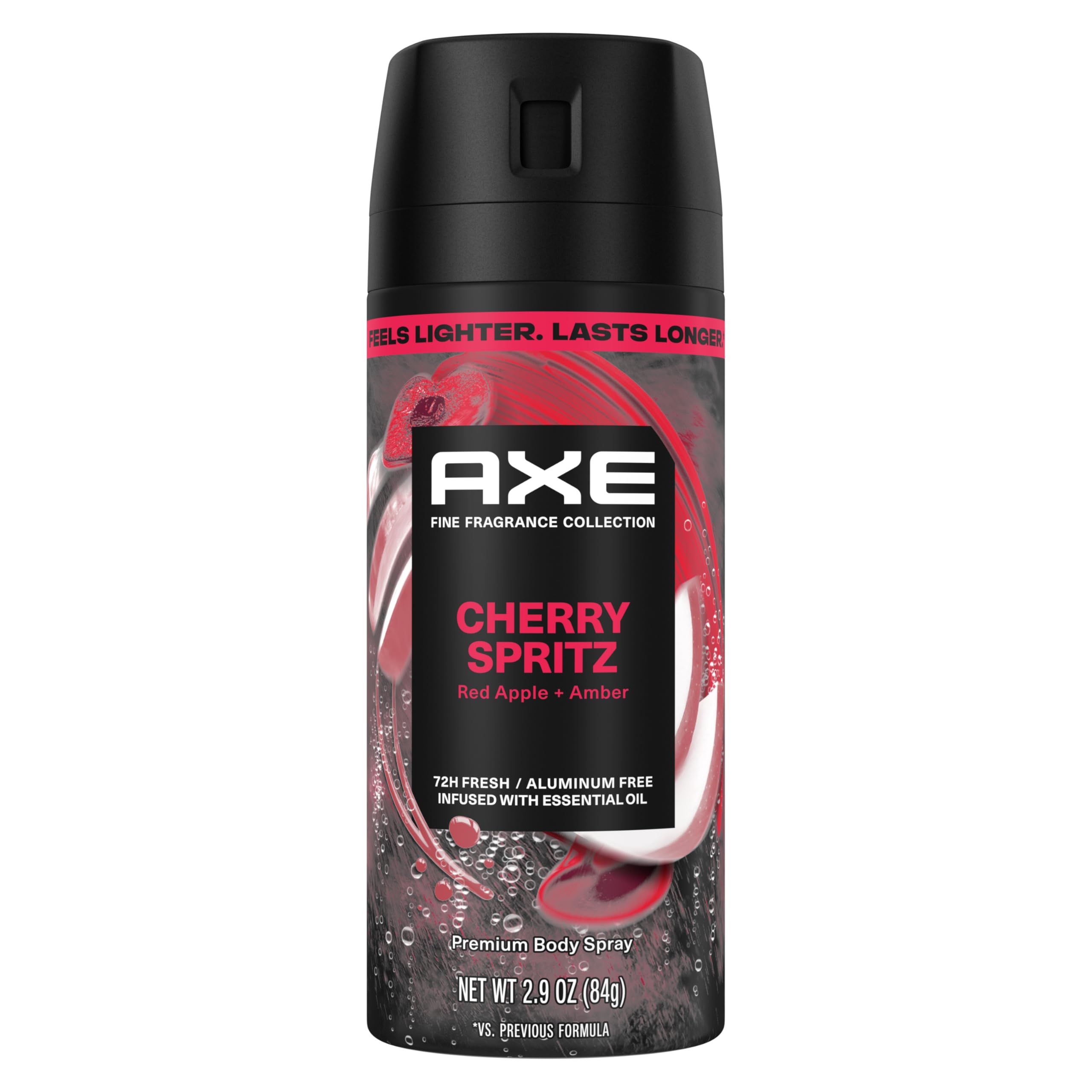 AXE Fine Fragrance Collection Body Spray Cherry Spritz 72 Hour Freshness Aluminum Free 2.9 oz 2.9 Ounce (Pack of 1)