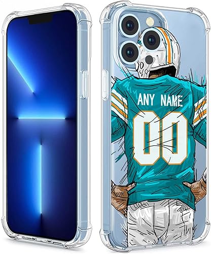 IKPYTREE Funda con diseño de nombre y números para iPhone 15 14 13 12 11 Xs Max XR 8 7 6 Plus 11 Pro Mini, delgada funda protectora transparente a