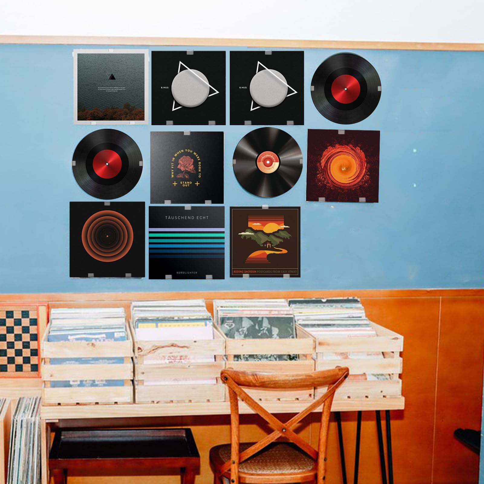 Keptfeet Porta Dischi In Acrilico Trasparente | Set Da 6 Espositori Da Parete Per Album Vinile, Riviste O Fumetti - 4