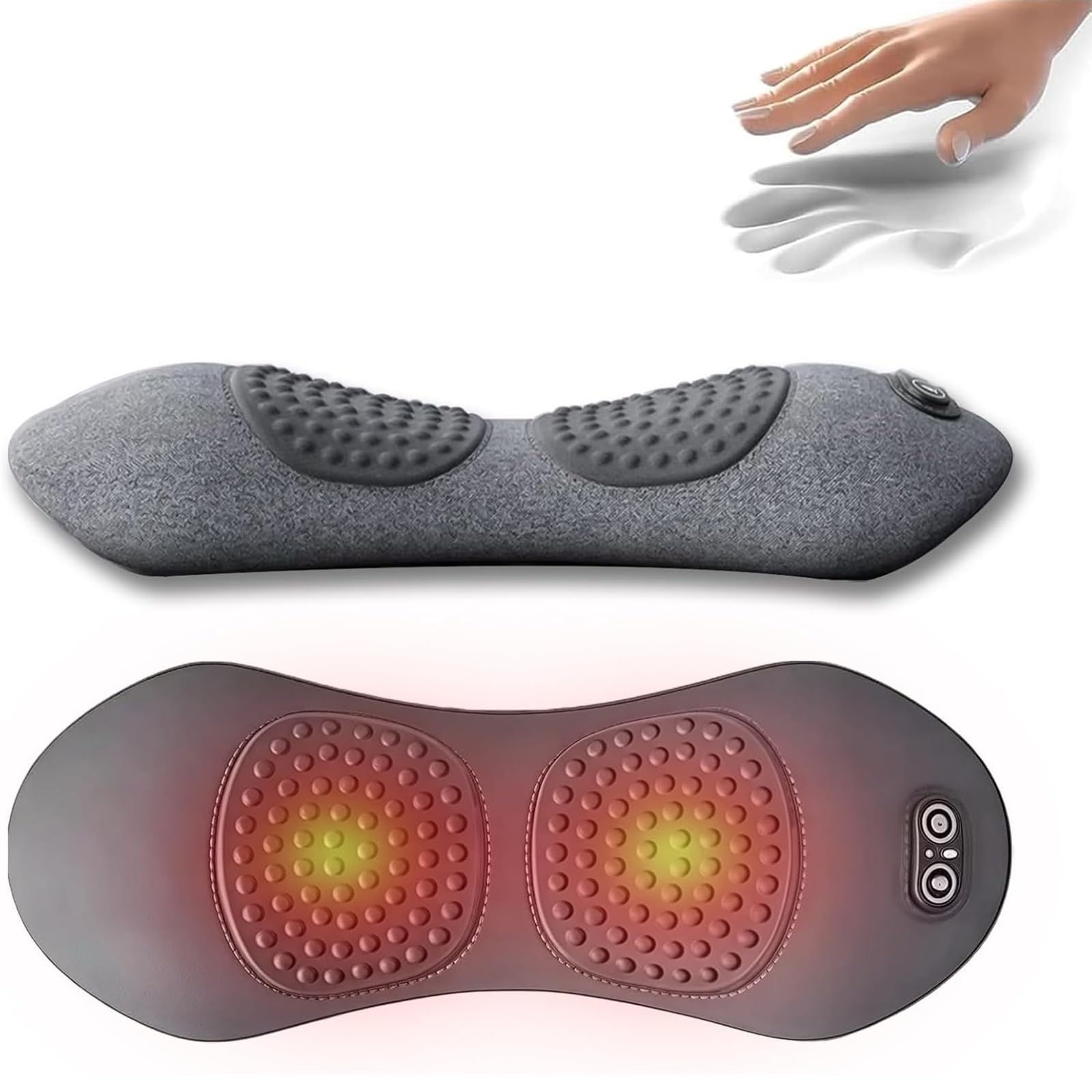 Massaggiatore for la Schiena Smooth Triple Fusion con Calore, Trazione e Vibrazione 3 In 1 for Alleviare la Sciatica e Il Dolore Lombare, Supporto Lombare Ergonomico(Gray)