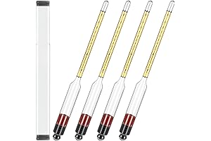 Alcohol Meter Hydrometer, 4 Pieces for Distilling 0-200 Proof 0-100 Tralle