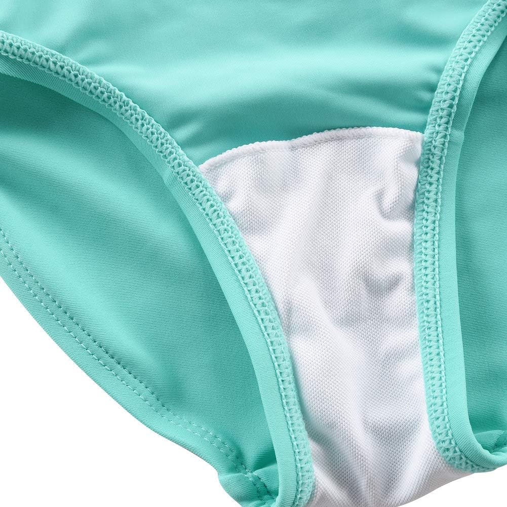 Cadocado Girls Swimsuit Rash Guard Girls' Swimwear Short Sleeve Bathing Suit 3 Pieces Kids Floral Swim Set with Skirt - Image 4