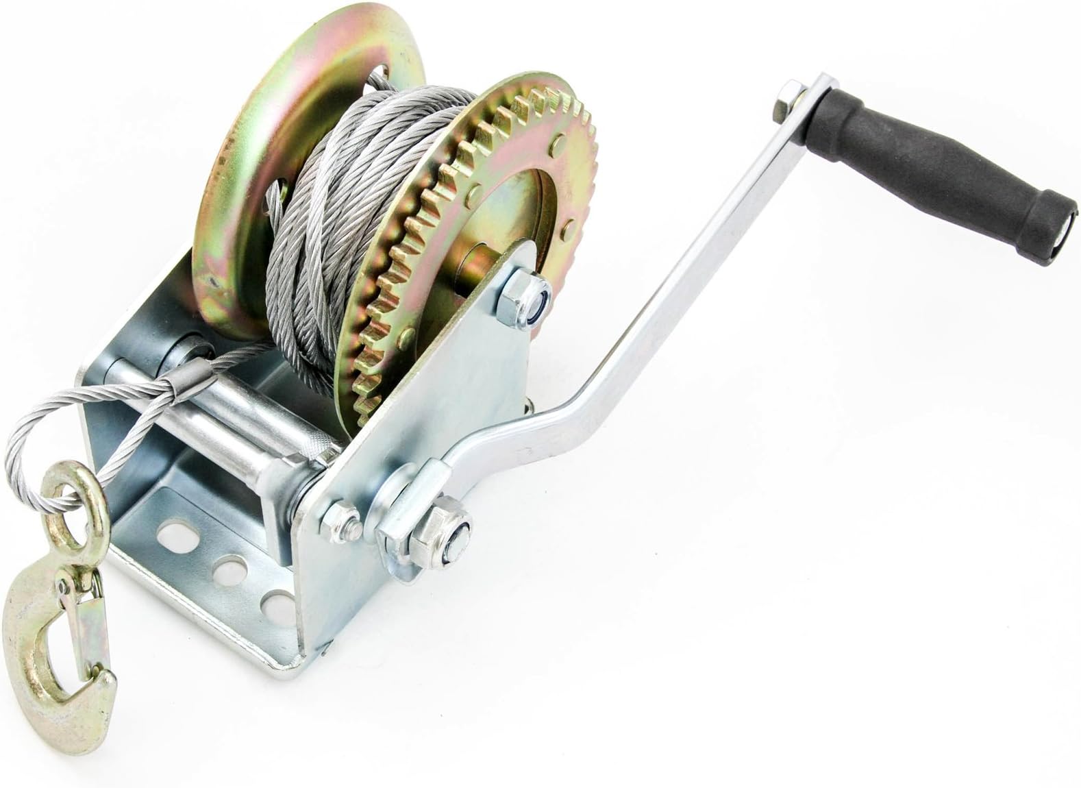 Red Hound Auto Hand Winch 2000 lbs Hand Crank Cable Gear Winch ATV Boat Trailer Heavy Duty New