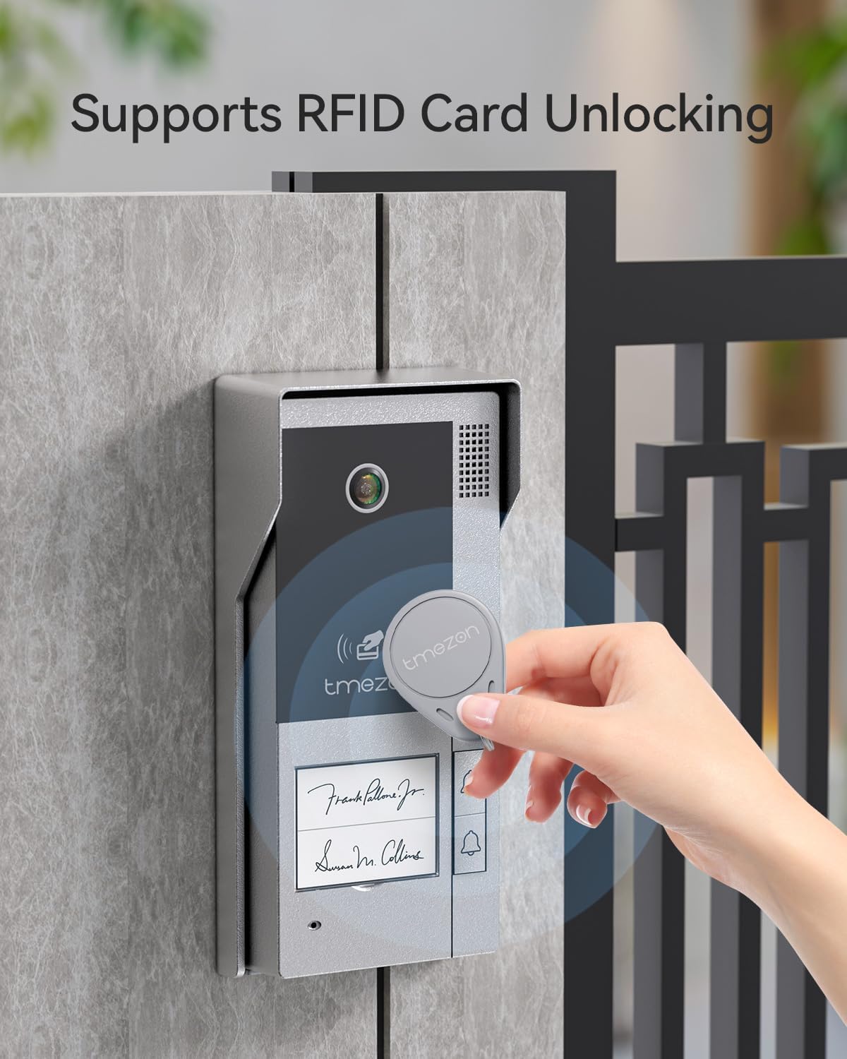 TMEZON Wireless WiFi Video Doorbell Intercom System 2 Unit and Monitor Door Phone IP 4 Wire 7 Inch Entry 1080P Camera Night Vision,Support Remote Unlock Door Release,Snapshot,Tuya