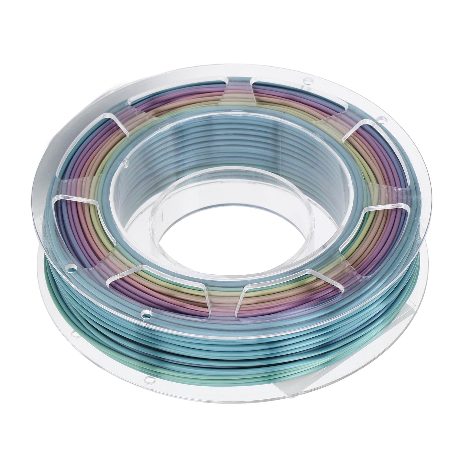 Rengue Seidenregenbogenfarbenes PLA-Filament 1,75 Mm 1 Kg Glänzendes Farbverlauf-Filament für 3D-Drucker mit Hoher Genauigkeit von 0,02 Mm für die Meisten FDM-3D-Drucker