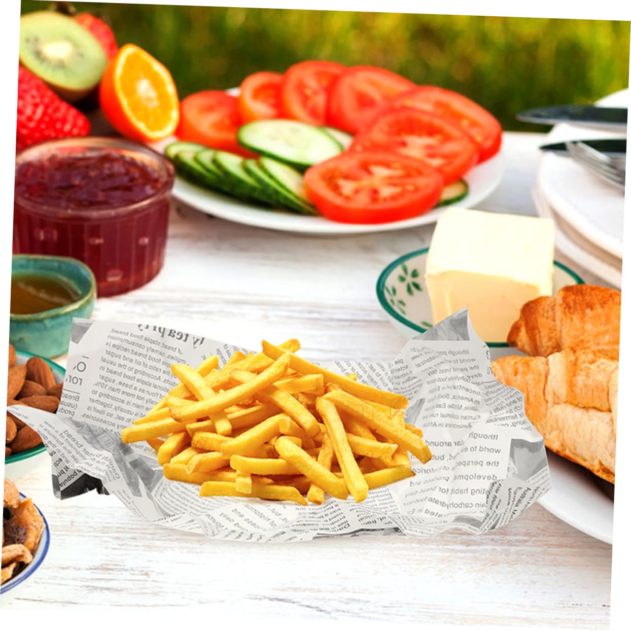 Carta da Imballaggio per Alimenti per Uso Quotidiano 120 Fogli Carta Antigrasso per Patatine Fritte per Feste Cottura al Forno