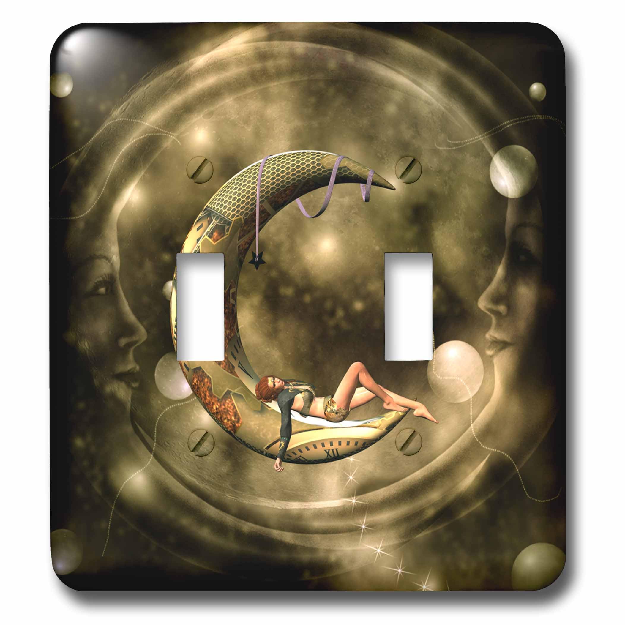 Interrupteur à baïonnette Steampunk Lady on The Moon 3dRose LSP_262353_2 multicolore
