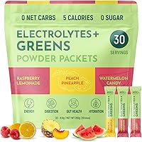 Vista 1 de Keto Vitals Keto Electrolytes Plus Greens Superfood Powder Packets - 30 Servings Super Greens Powder Packets with Sugar Free Electrolytes for