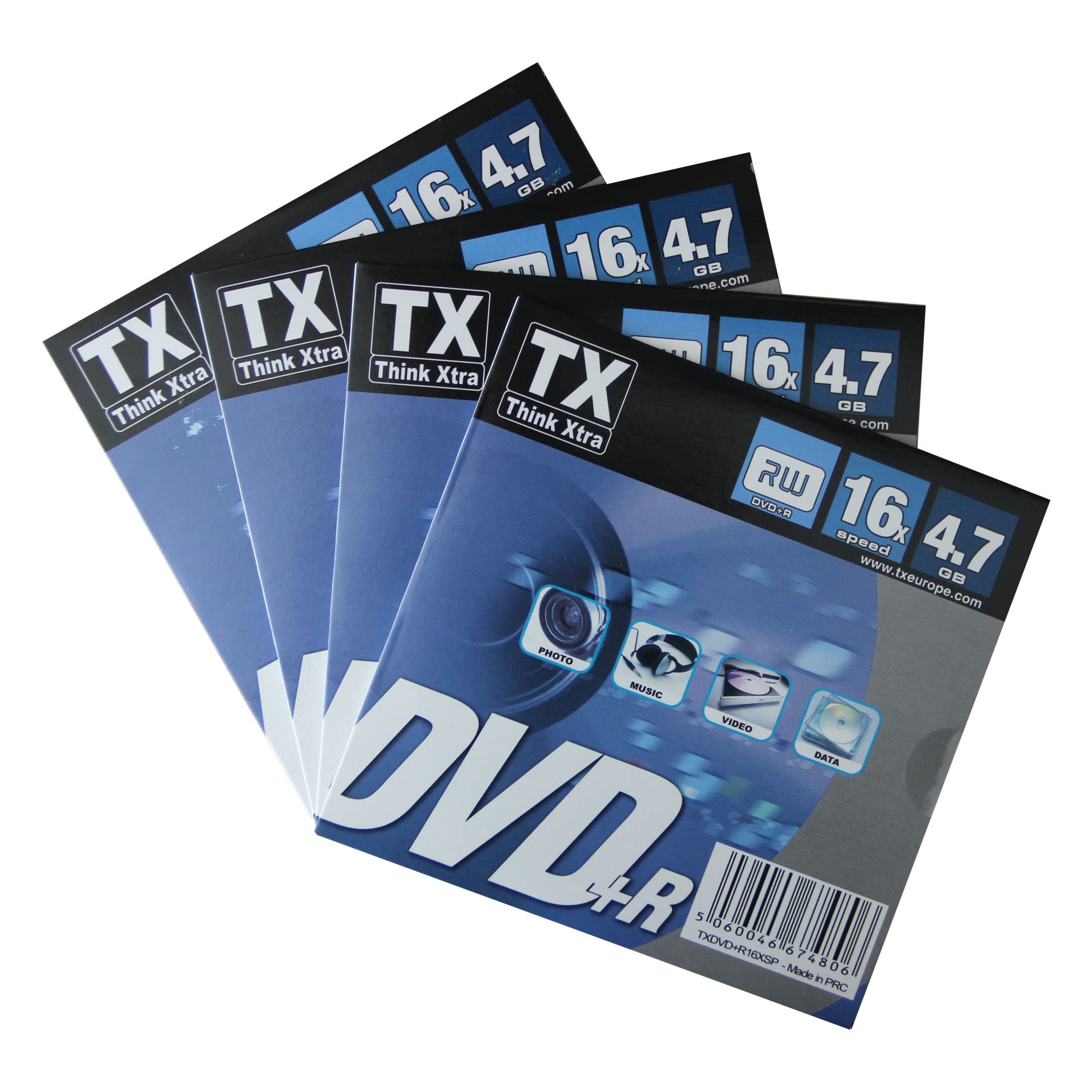 TX Think Xtra Pack of 125 dvd+r cardboard sleeves blue