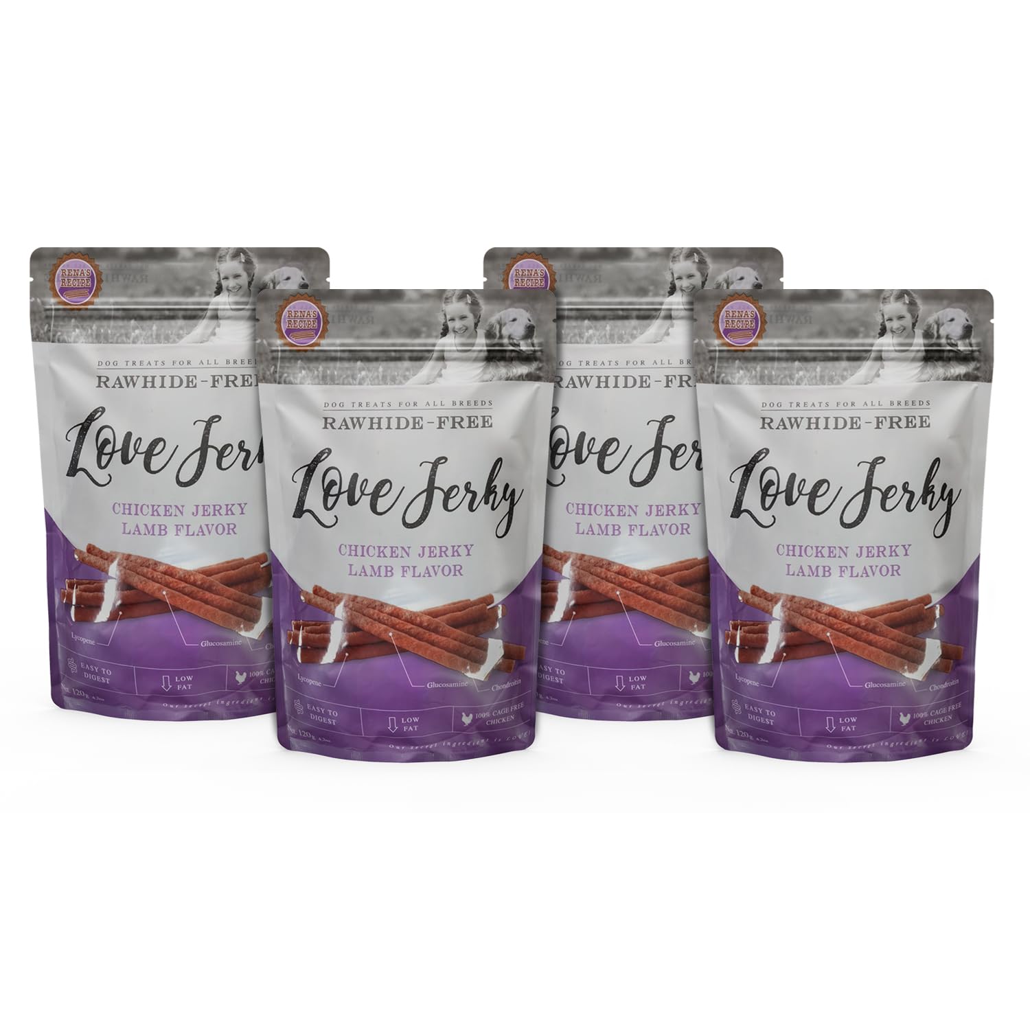 Renas Love Chicken Jerky Lamb Flavour Chicken Sticks for All Breeds of Dogs, Raw-Hide Free, 100% Cage Free Chicken, Low Fat, Easy to Digest, 480g (Pack of 4) (B0B2WTWR2T) Amazon Price History, Amazon Price Tracker