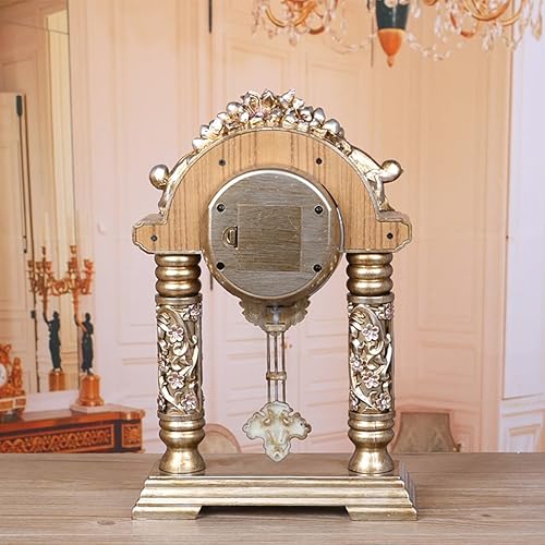 Miniatura 10 de Reloj de cuarzo retro europeo con diseño de mantelmantle ritmo para sala de estar, decoración