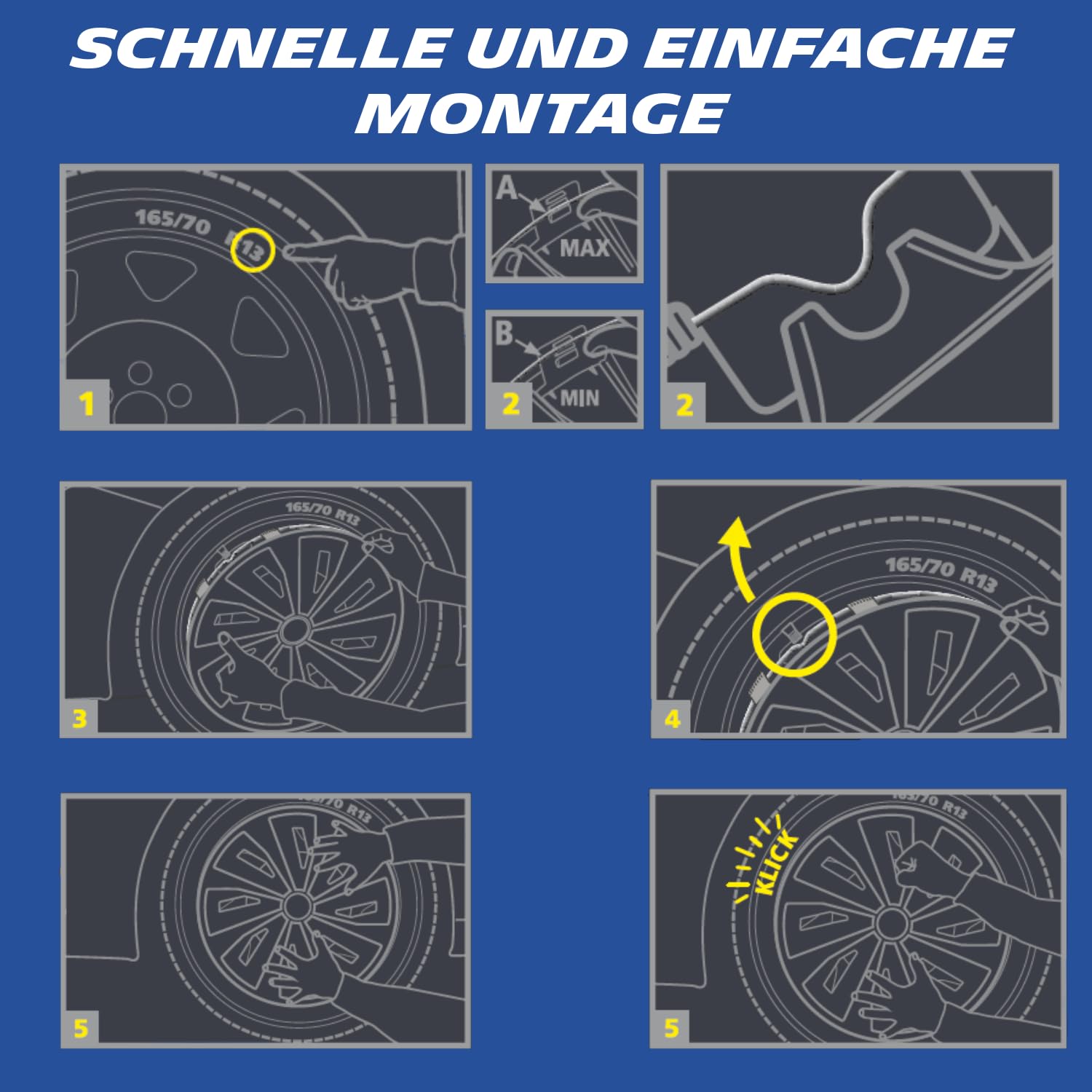 Michelin 92001 Set copricerchi Modello 43RC, 4 pezzi, 35.56 cm (14'') con sistema riflettente N.V.S., argento - set da 4
