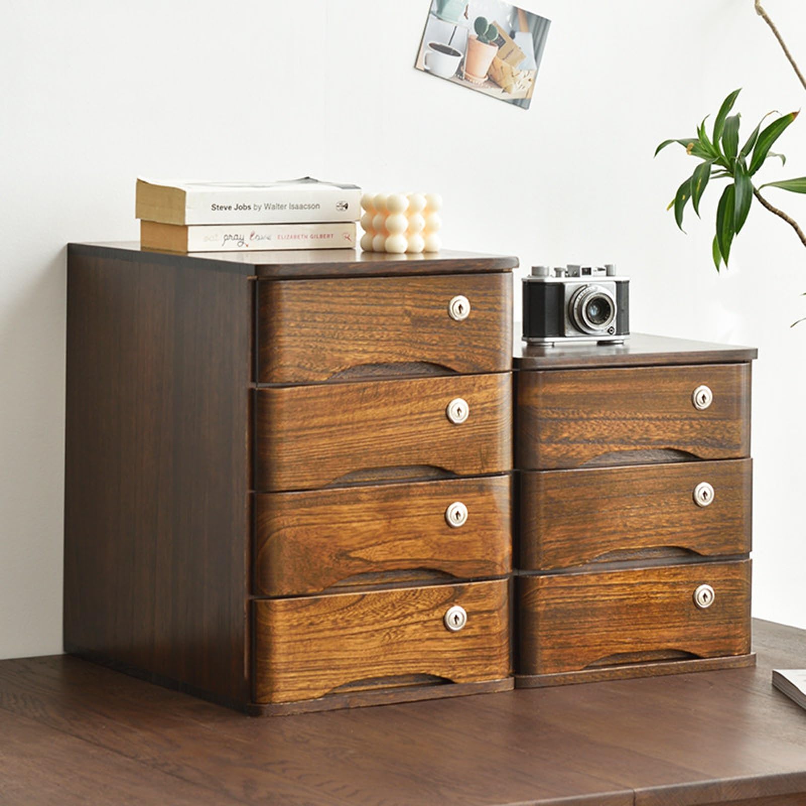 Armadietto da scrivania a 4 strati in legno massello con serratura a più livelli per forniture per studenti Slish per casa ufficio e sala studio