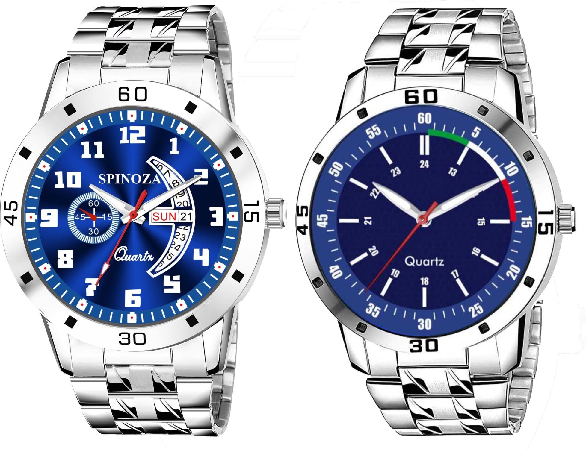 SPINOZA Stainless steel strap casual round design dial watch Analog Watch-(PO2).(P_C_B_9016) (Blue2) (B0C1ZWQ87F) Amazon Price History, Amazon Price Tracker