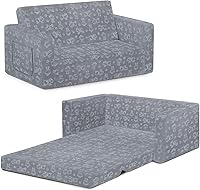 Serta Perfect Sleeper Extra Wide 2-in-1 Kids Convertible Sofa Lounger - Toddler Couch Sleeper for Playroom, Grey