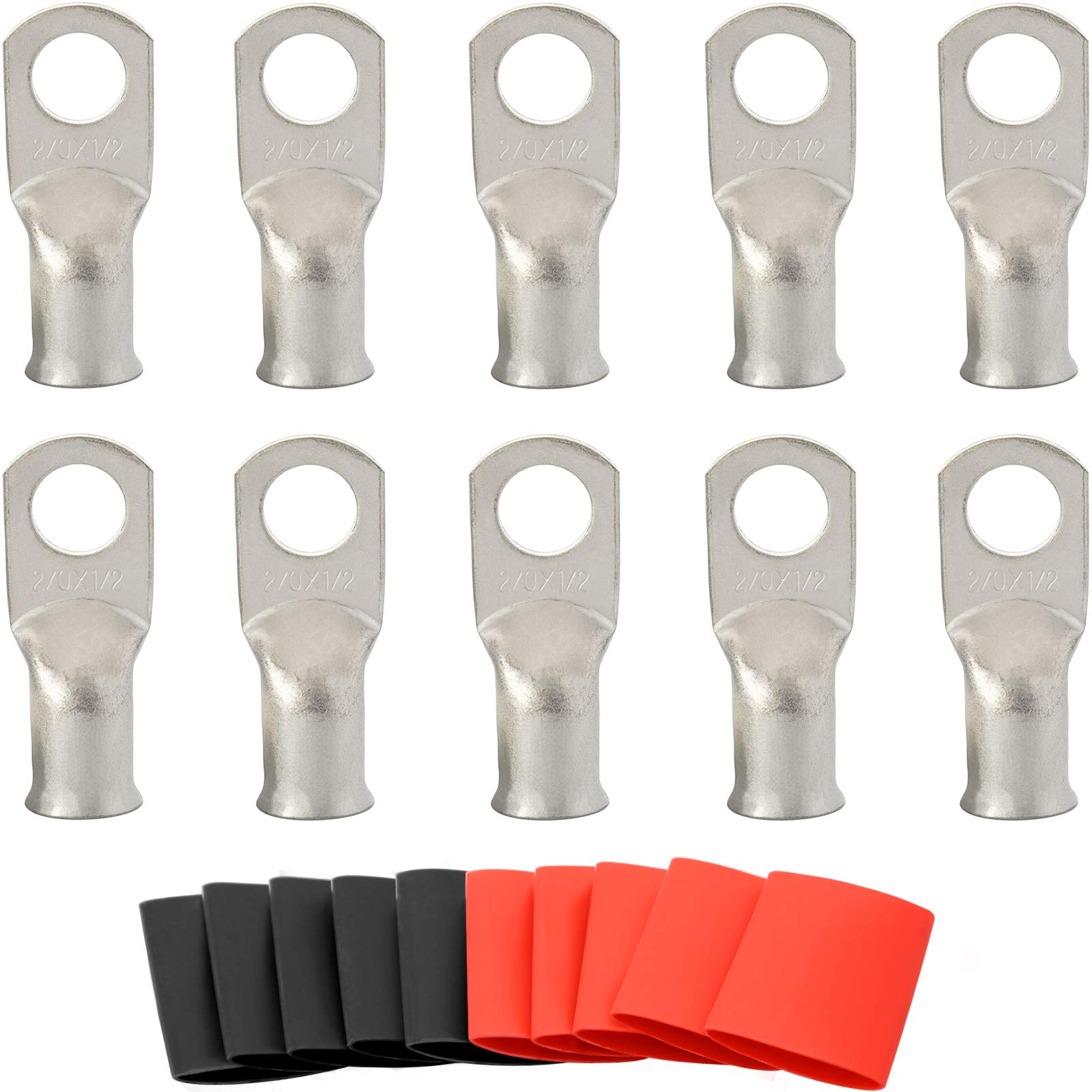 Buy SVAAR 10pcs Tinned Copper 2/0 AWG1/2”Ring Terminal Cable Lug Wire