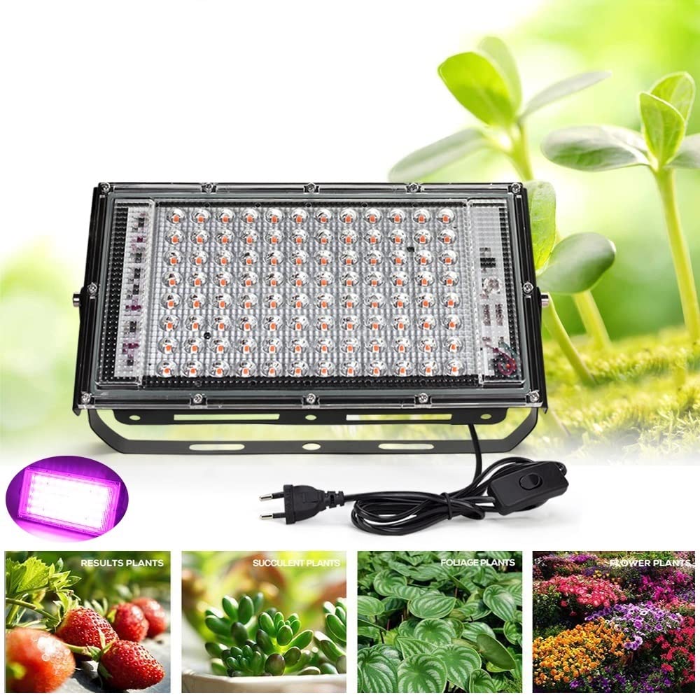 EMFYL 1fortunate Lights 2 Piezas AC220V 100W LED Grow Light Full Spectrum Phyto Lámpara for Plantas Hidroponics de Interiores Invernales Semillas de Invernadero Crecimiento de Flores DIRIGIÓ Lámparas