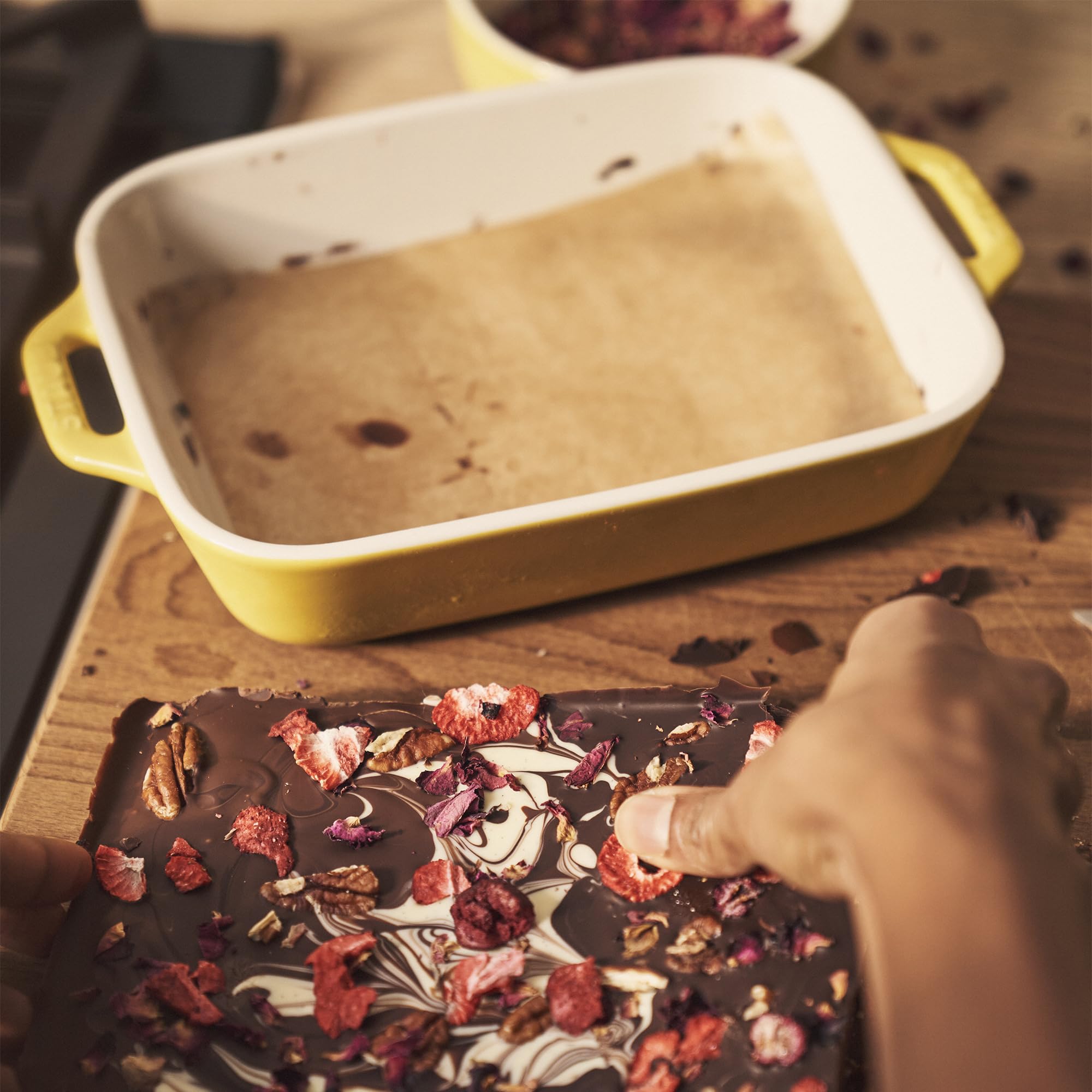STAUB Gratins Keramik-Backformen-Set aus Steingut, rechteckig, Zitronengelb, 3-teilig