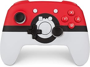 PowerA Enhanced Wireless Controller for Nintendo Switch: Pokemon Poke Ball Red - Nintendo Switch, Nintendo Switch Lite, Gamepad, game controller, Bluetooth controller, AA Battery