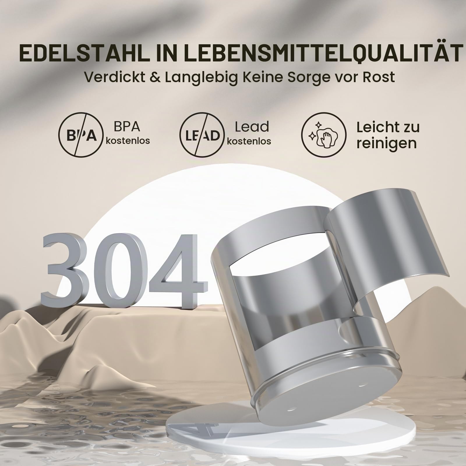 Schwerkraft Wasserfilter 8,5L aus 304 Edelstahl mit Sichtfenster – für Zuhause, Wohnmobil & Notfallvorsorge, BPA-frei, verbessert Geschmack & Geruch, ohne Strom, Sliver
