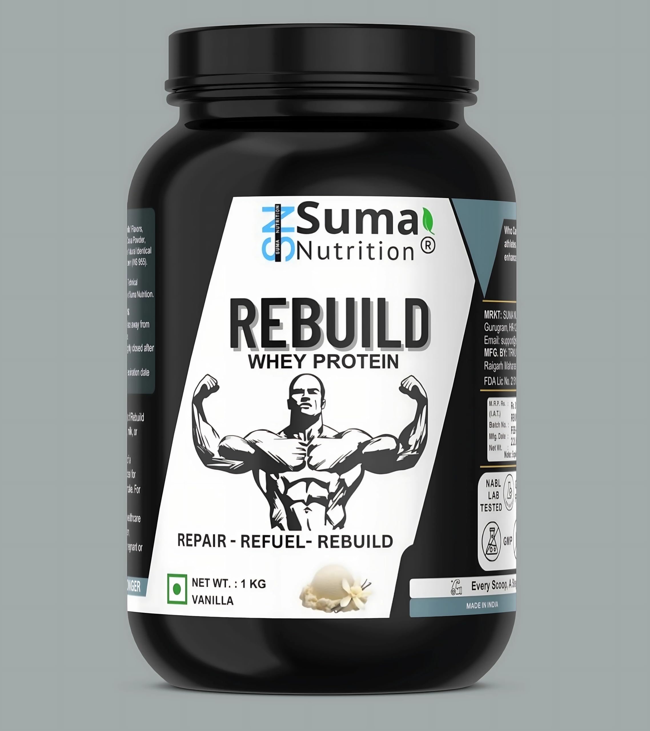 Rebuild Whey Protein Energy Drink for Adults – 35g Scoop (Chocolate/Vanilla) | High Protein with DigeZyme Blend for Physically Recovery | FSSAI Certified (1 Kg, Vanilla)-image-19
