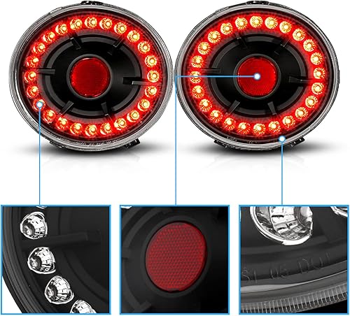 Miniatura 4 de AmeriLite L.E.D - Luces traseras negras para Chevy CorvetteCovette Z06, lado del pasajero y del conductor