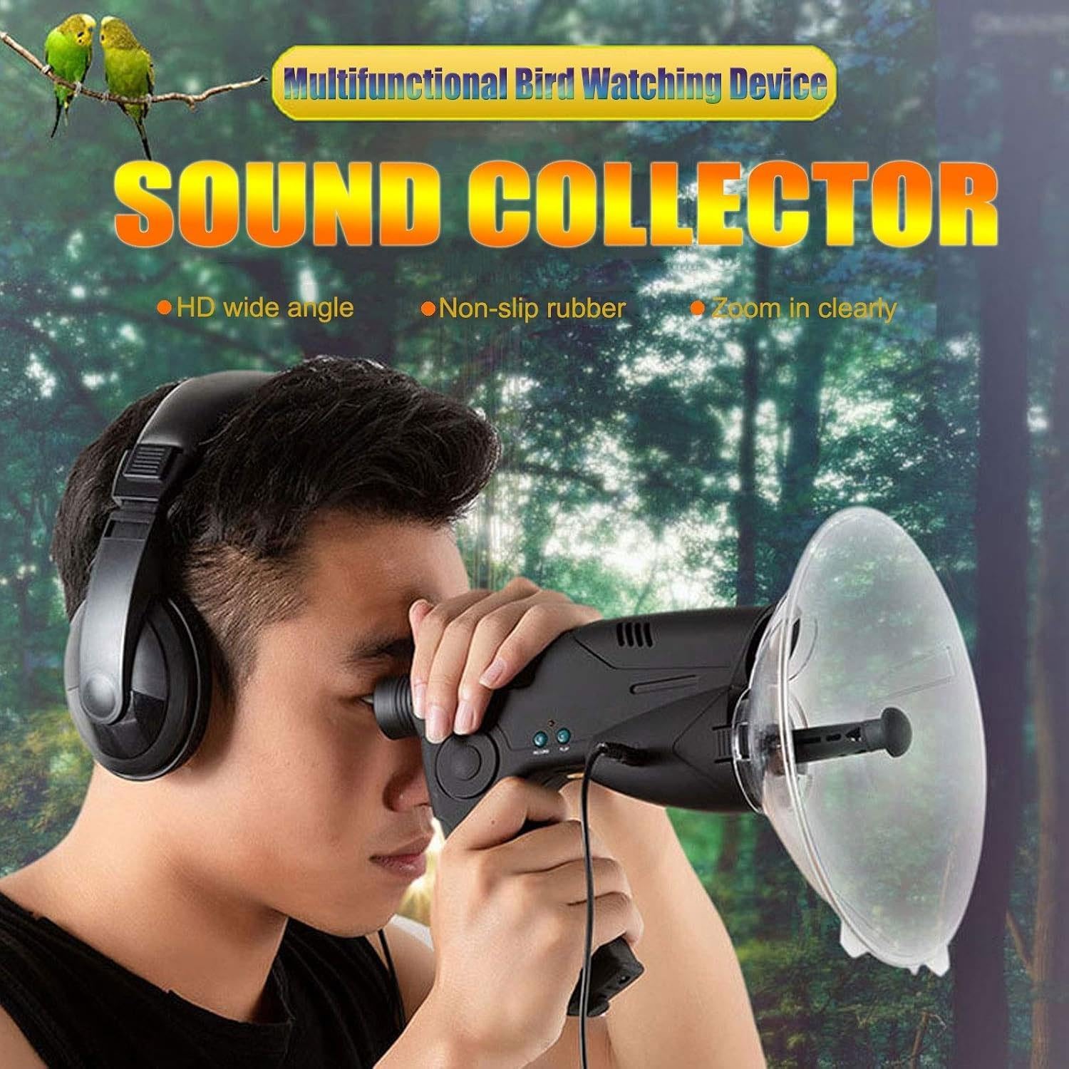 Parabolmikrofon-Monokular, Monokular X8 Bionic Ear-Vergrößerung Monocular Sound Amplifier, Bionic Ear Long Range Birds Listening Telescope 100M