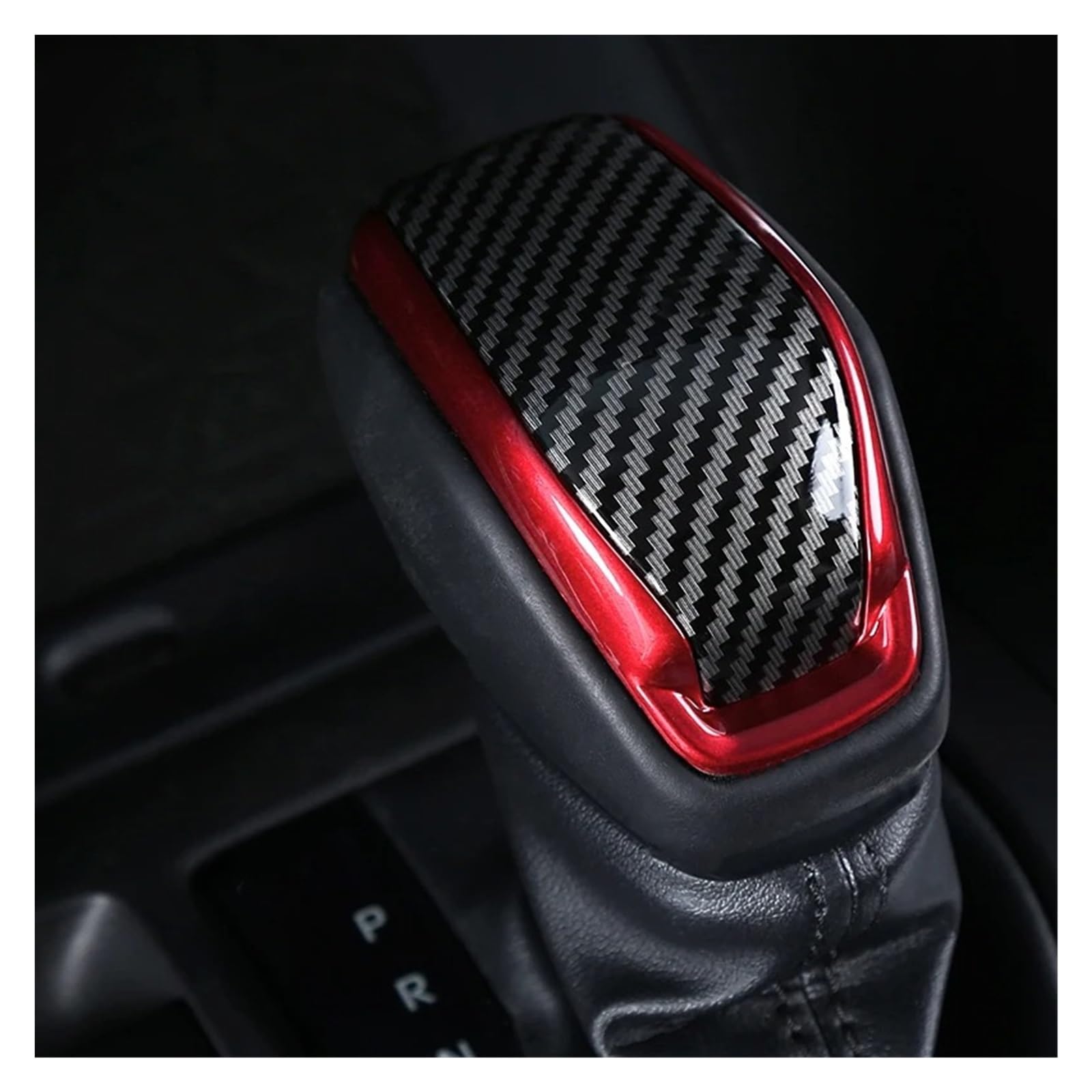Xexjhqq Carbon With Red Gear Stick Knob For Toyota For Xa50 For Camry 2022-2025 Car Gear Shift Knob Head Cover Trim(Carbon With Red)