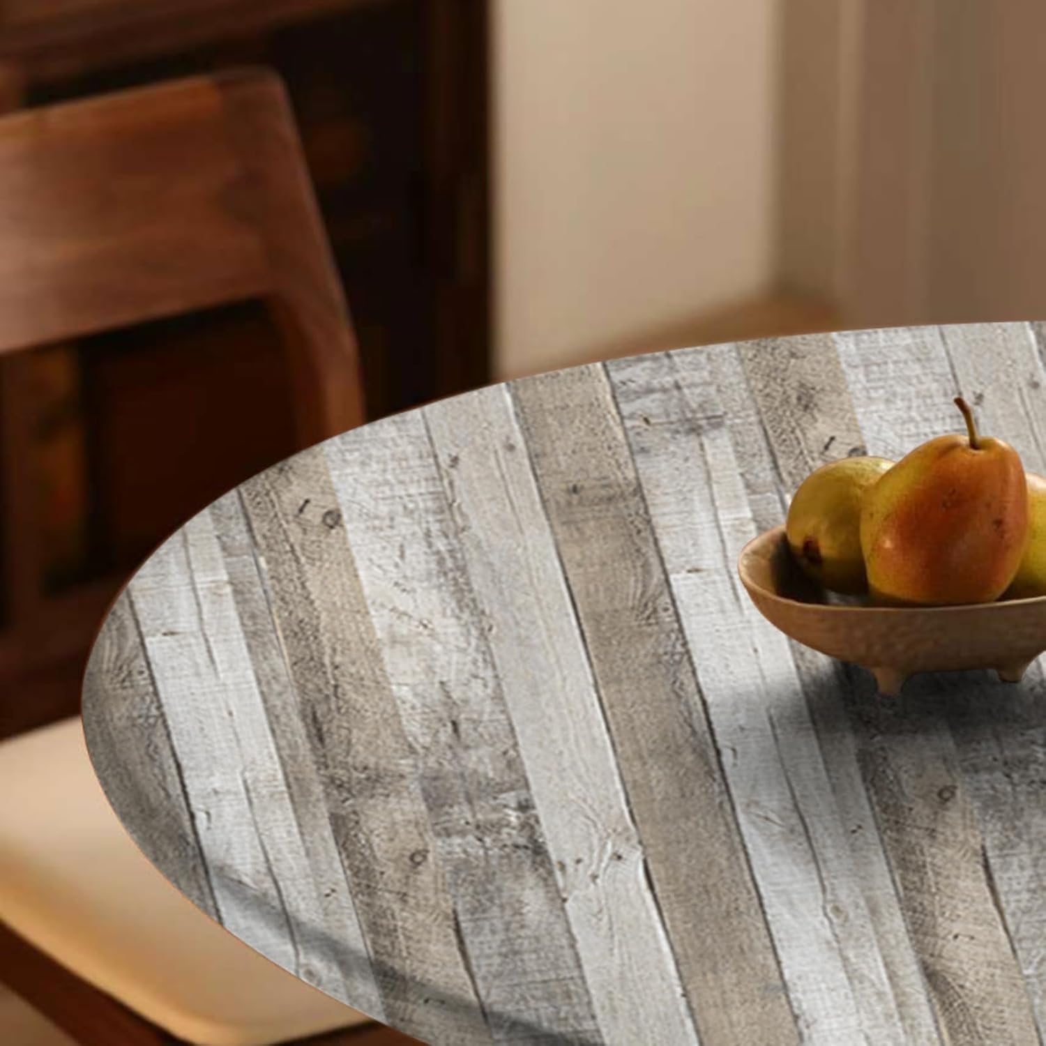 LXCREAT Faux Wood Butcher Block Contact Paper, Shiplap Peel and Stick Wallpaper Wooden Planks for Walls 17.5"X118", Natural Grey Self Adhesive Removable Rustic Wallpaper for Shelf Kitchen Decoration