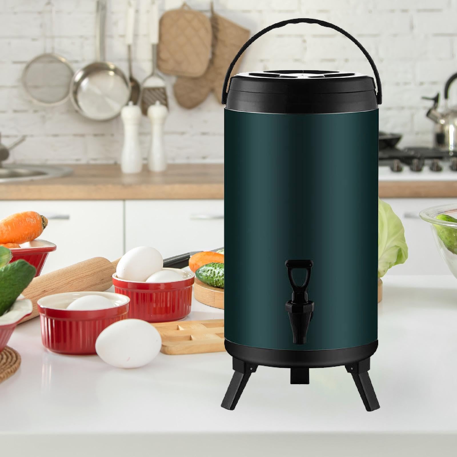Dispensador de Bebidas de Doble Pared con Barril Aislado de Acero Inoxidable para Uso Doméstico con Grifo con Espiga. para Zumos Y Leche, tal como se describe, 12l