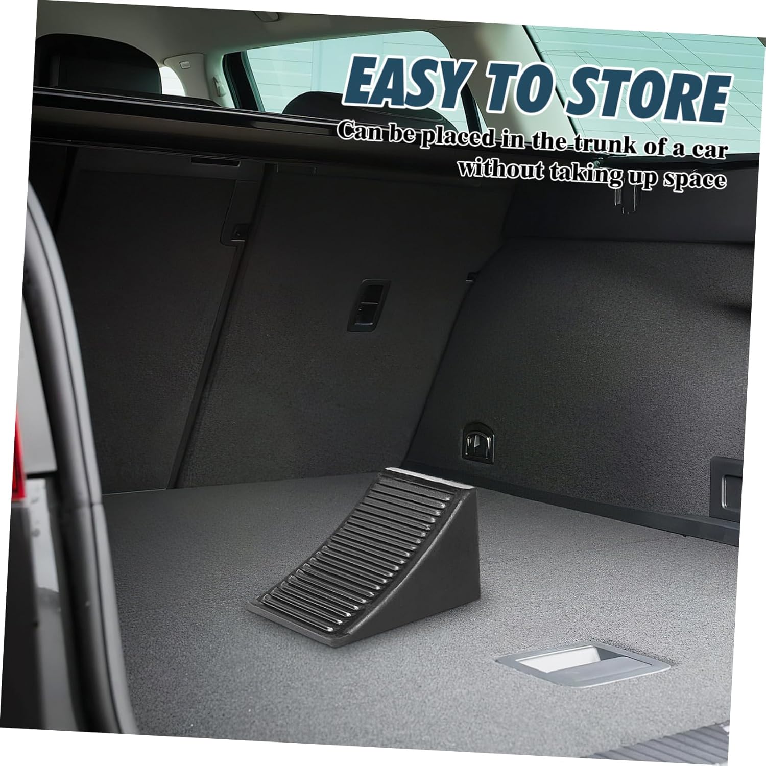 Amosfun 2Pcs Heavy Duty Wheel Chocks for Rvs and Trailers Nonslip Tire Stoppers with Textured Surface Compact for Enhanced Safety and Stability During Maintenance and Parking