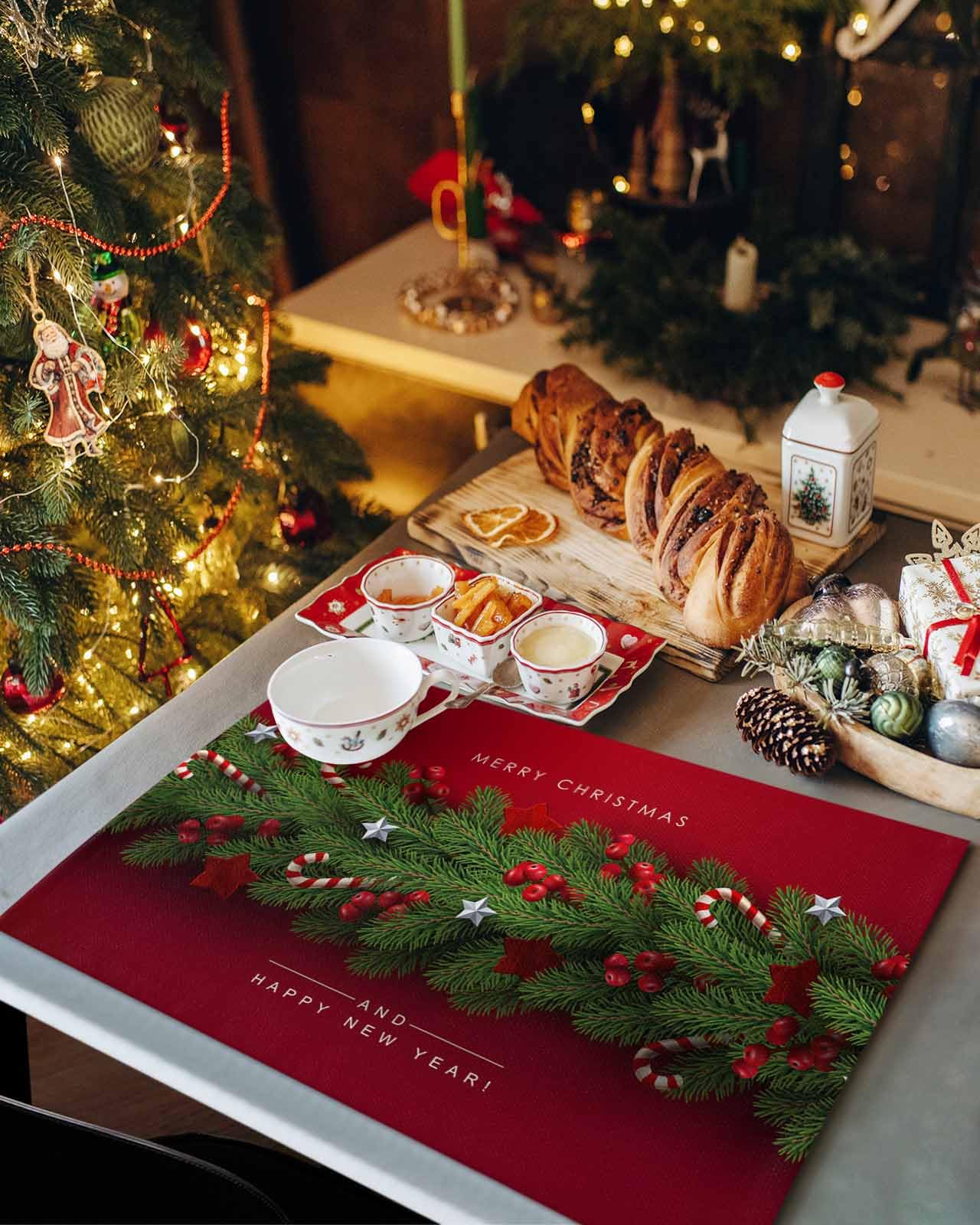 Amazon.co.jp: Merry Christmas プレースマット 6枚セット クリスマス