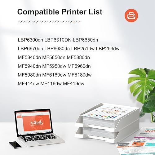 Miniatura 2 de v4ink 2PK - Cartucho de tóner compatible con Canon 119 CRG-119 3479B001AA Toner para Canon ImageClass mf414dw mf416dw mf419dw mf5950dw mf5960dn