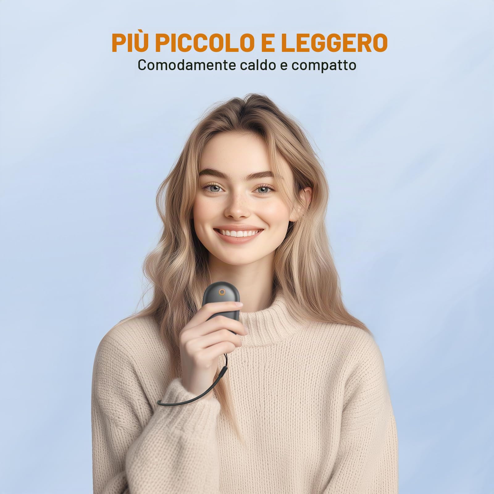 Set 2 scaldamani elettrici – divisibili a magnete, riutilizzabile, riscaldamento express, ricaricabili USB con laccetto, 8 ore compatto per bambini, sci e outdoor inverno